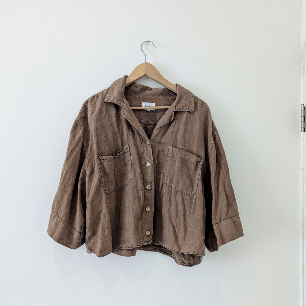 MATE The Label Brown Button-Up Shirt